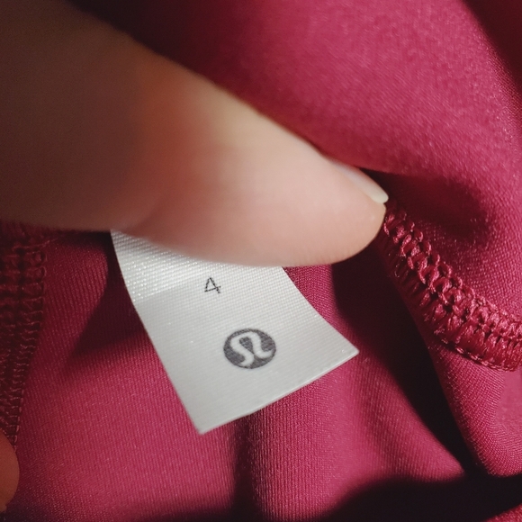 NWOT Lululemon Align High-Rise Pant. Crop. Pockets. Pink, "Pomegranate". Size 4. - Picture 5 of 13